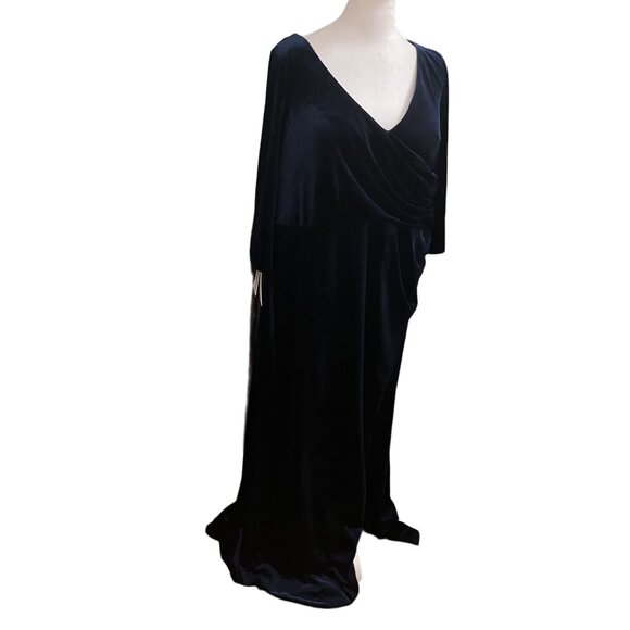 NWT JJ's House Elegant Navy Blue Velvet Evening Gown NWT Custom Size Bust: 42" W - Picture 1 of 5
